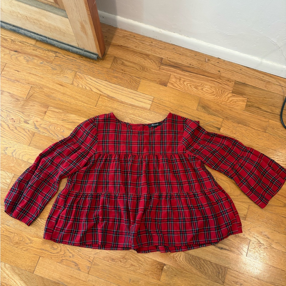 Madewell plaid tartan blouse